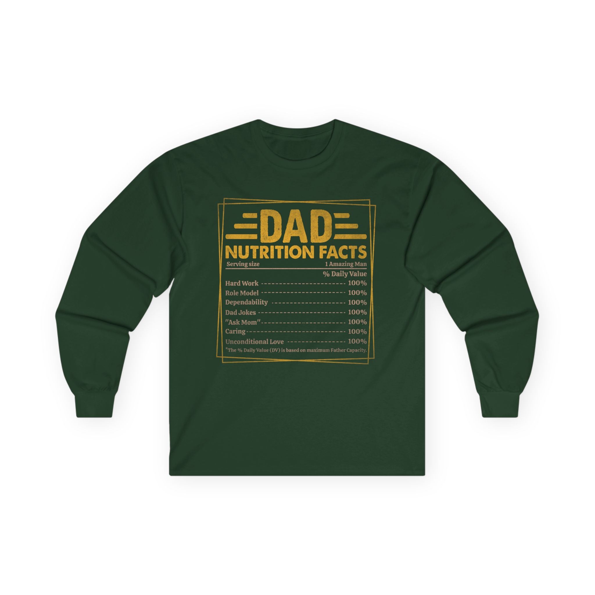 Dad Nutrition Facts Cotton Long Sleeve Tee