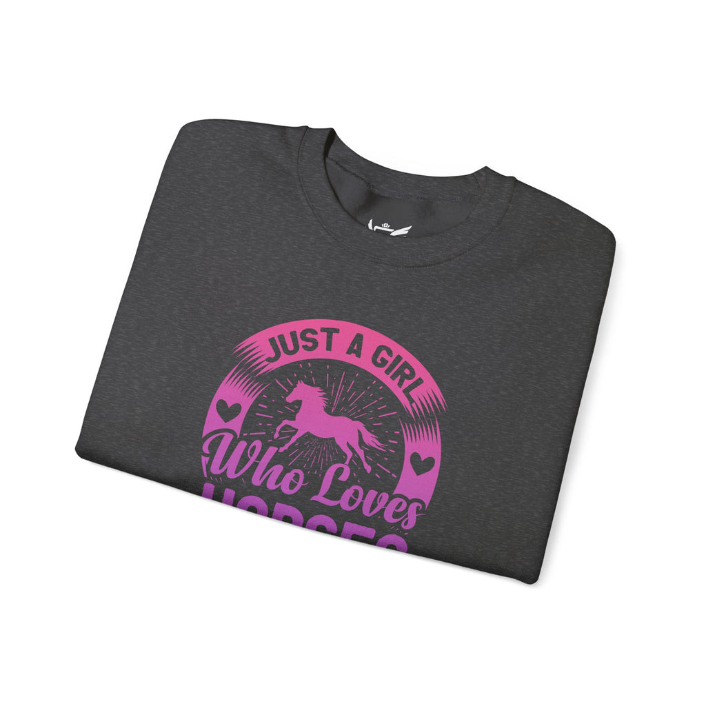 Just a Girl Who Loves Horses Heavy Blend™ Crewneck Sweatshirt