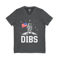 DIBS on the Moon Jersey Short Sleeve V-Neck Tee
