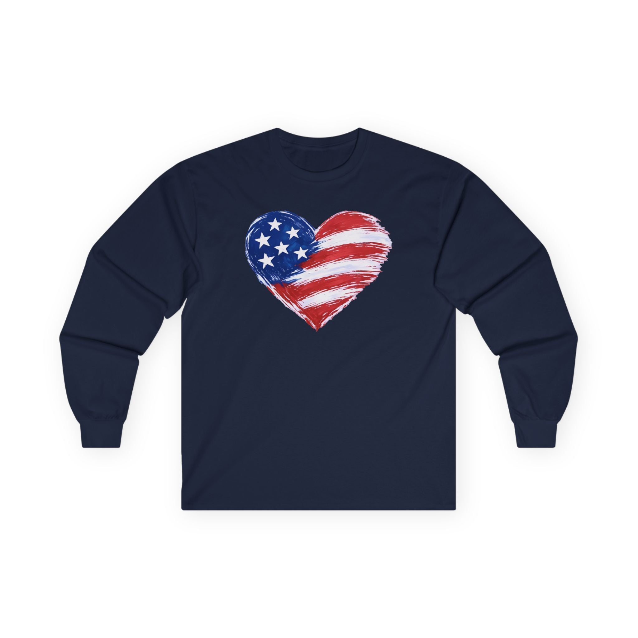 Heart Flag Cotton Long Sleeve Tee