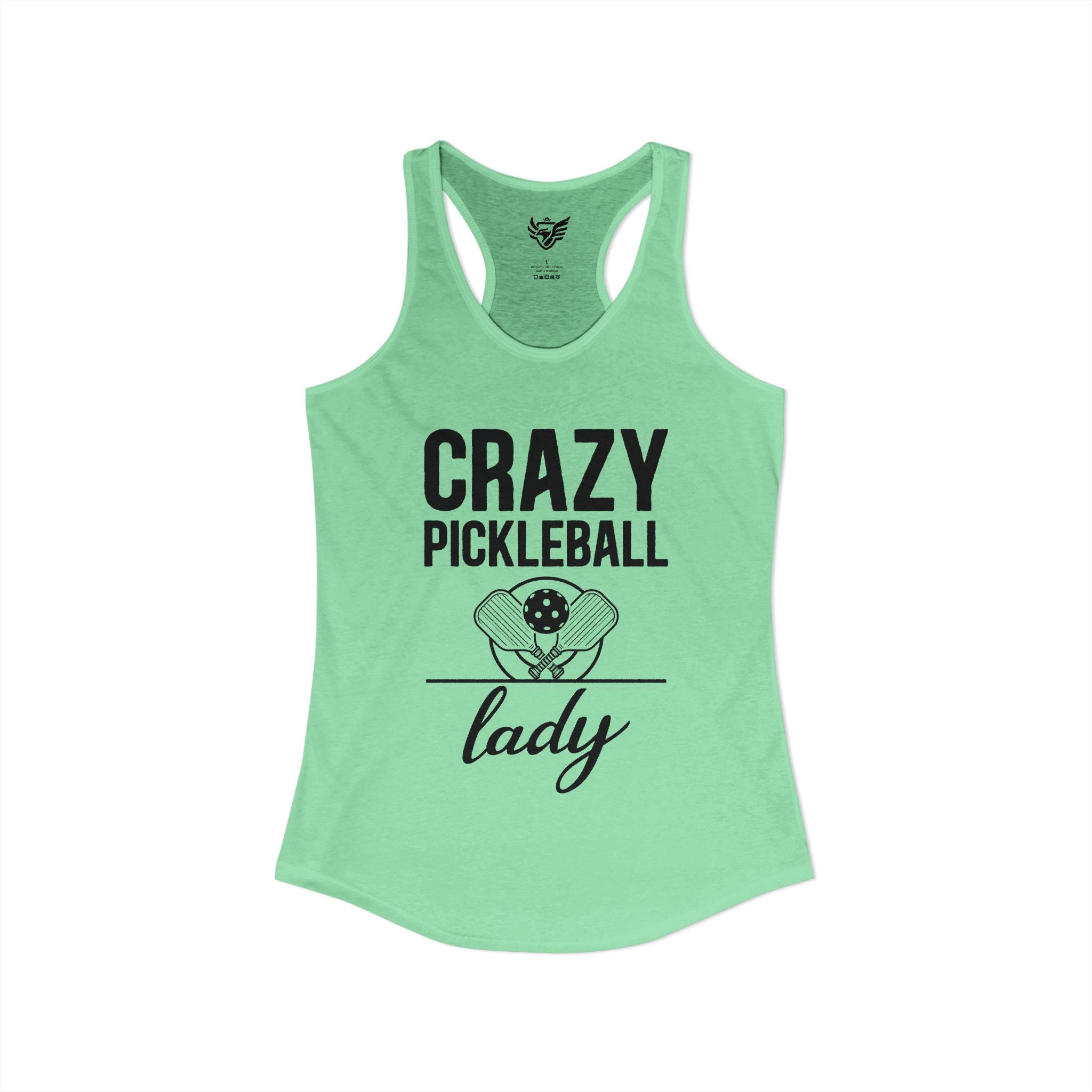 Crazy Pickleball Lady Ideal Racerback Tank