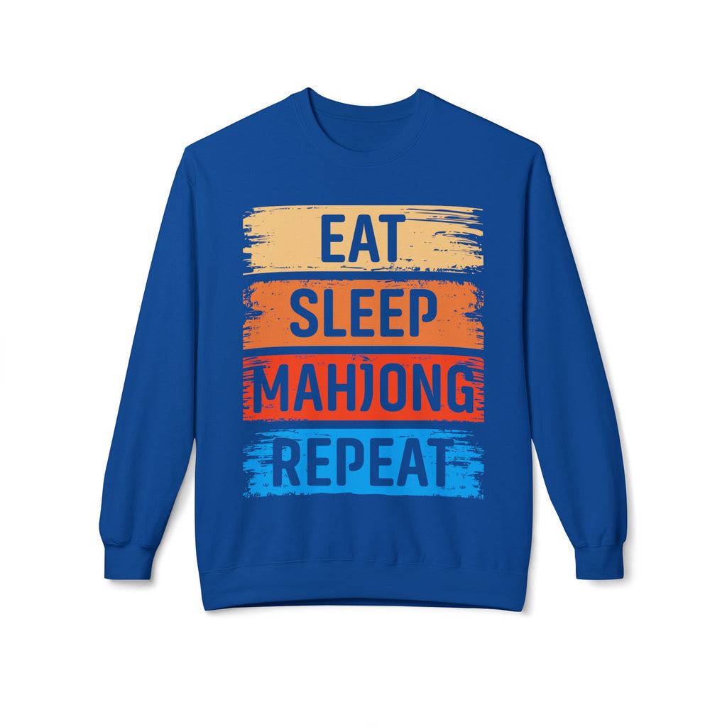 Eat Sleep Mahjong Repeat Midweight Softstyle Fleece Crewneck Sweatshirt