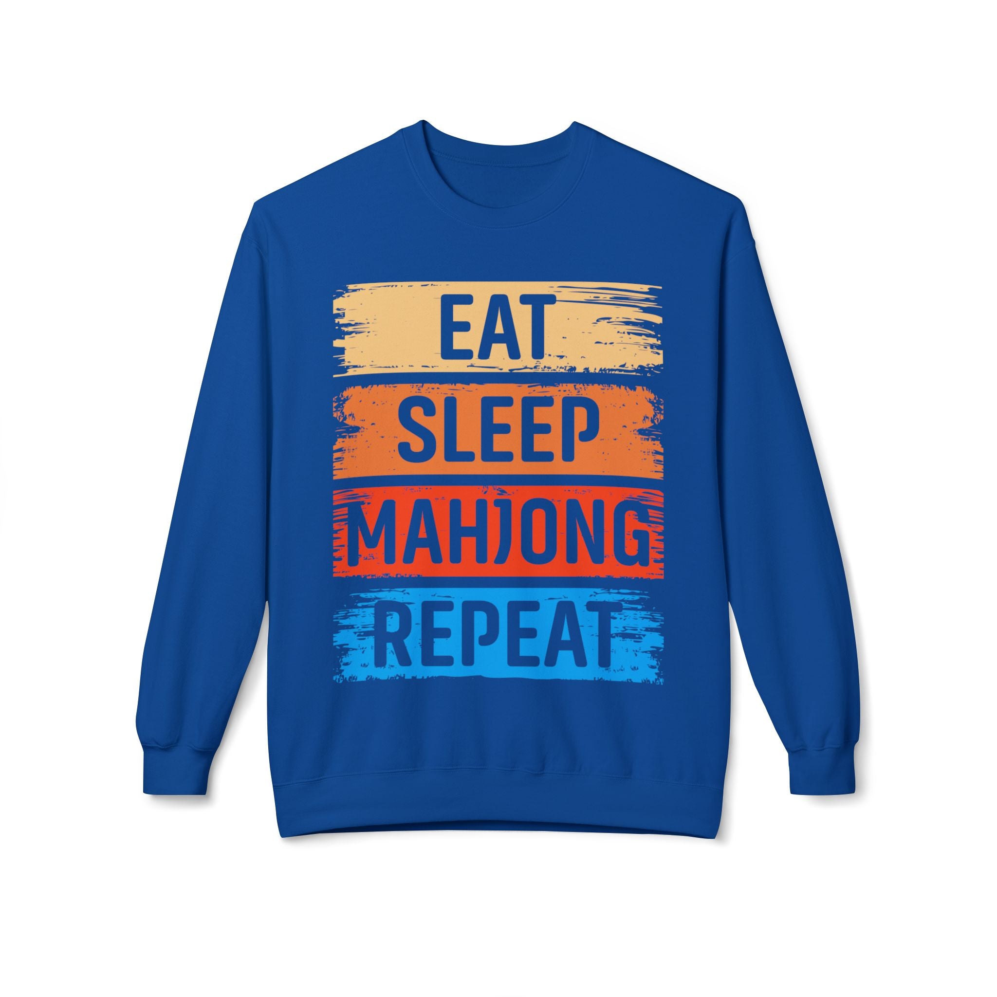 Eat Sleep Mahjong Repeat Midweight Softstyle Fleece Crewneck Sweatshirt