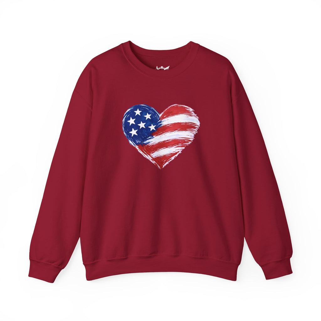 Heart Flag Heavy Blend™ Crewneck Sweatshirt