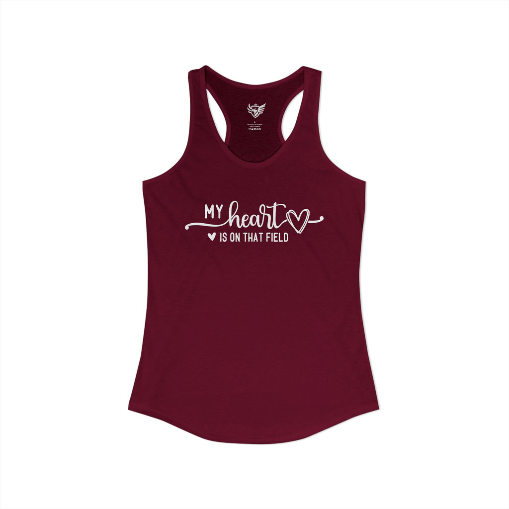 My Heart is on that Field Ideal Racerback Tank