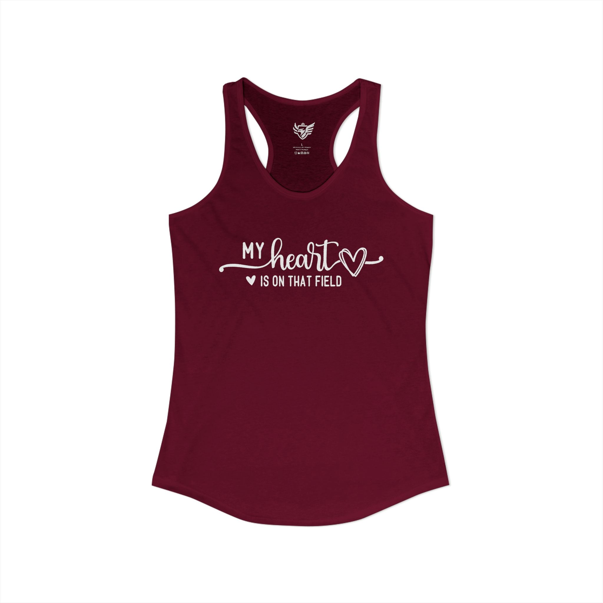 My Heart is on that Field Ideal Racerback Tank