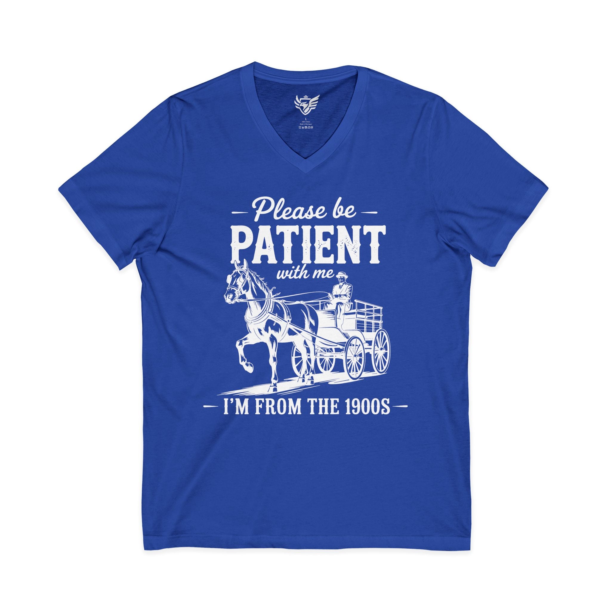 Patience Please Jersey Short Sleeve V-Neck Tee