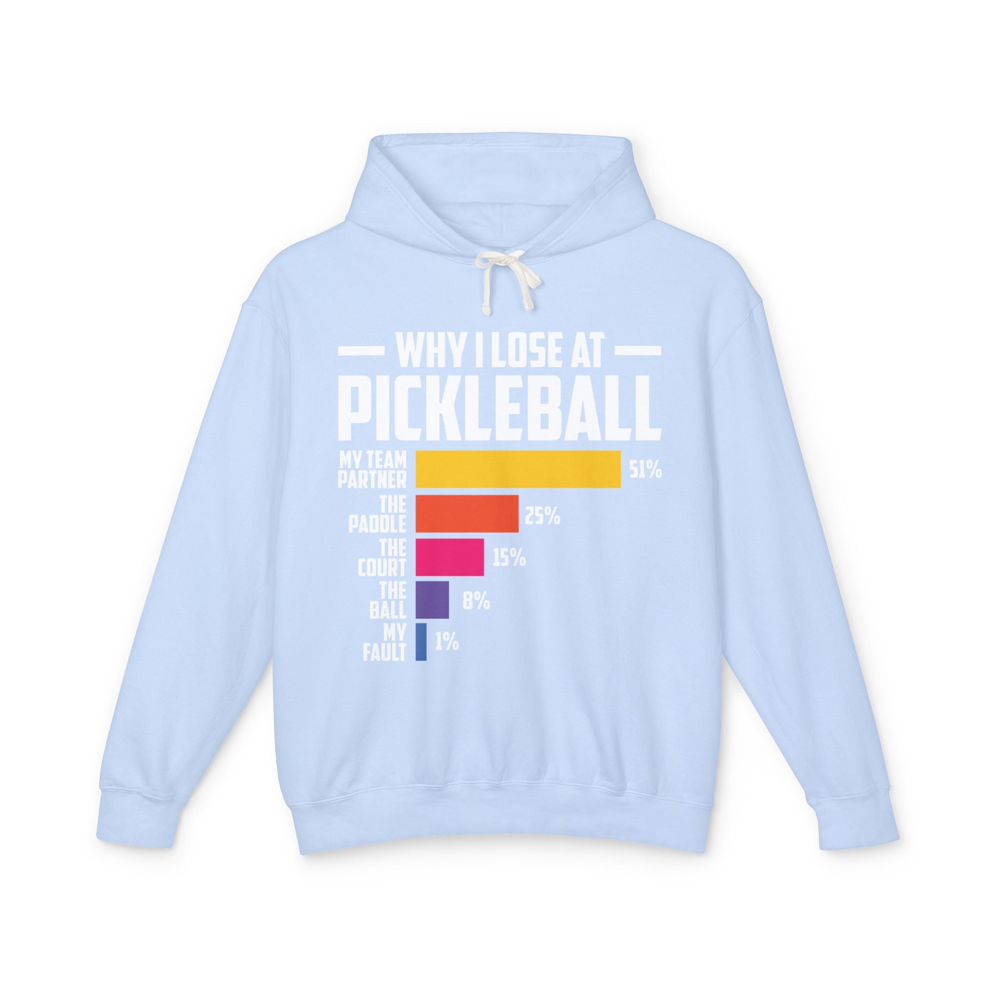 Why I Lose at Pickleball Lightweight Hooded Sweatshirt