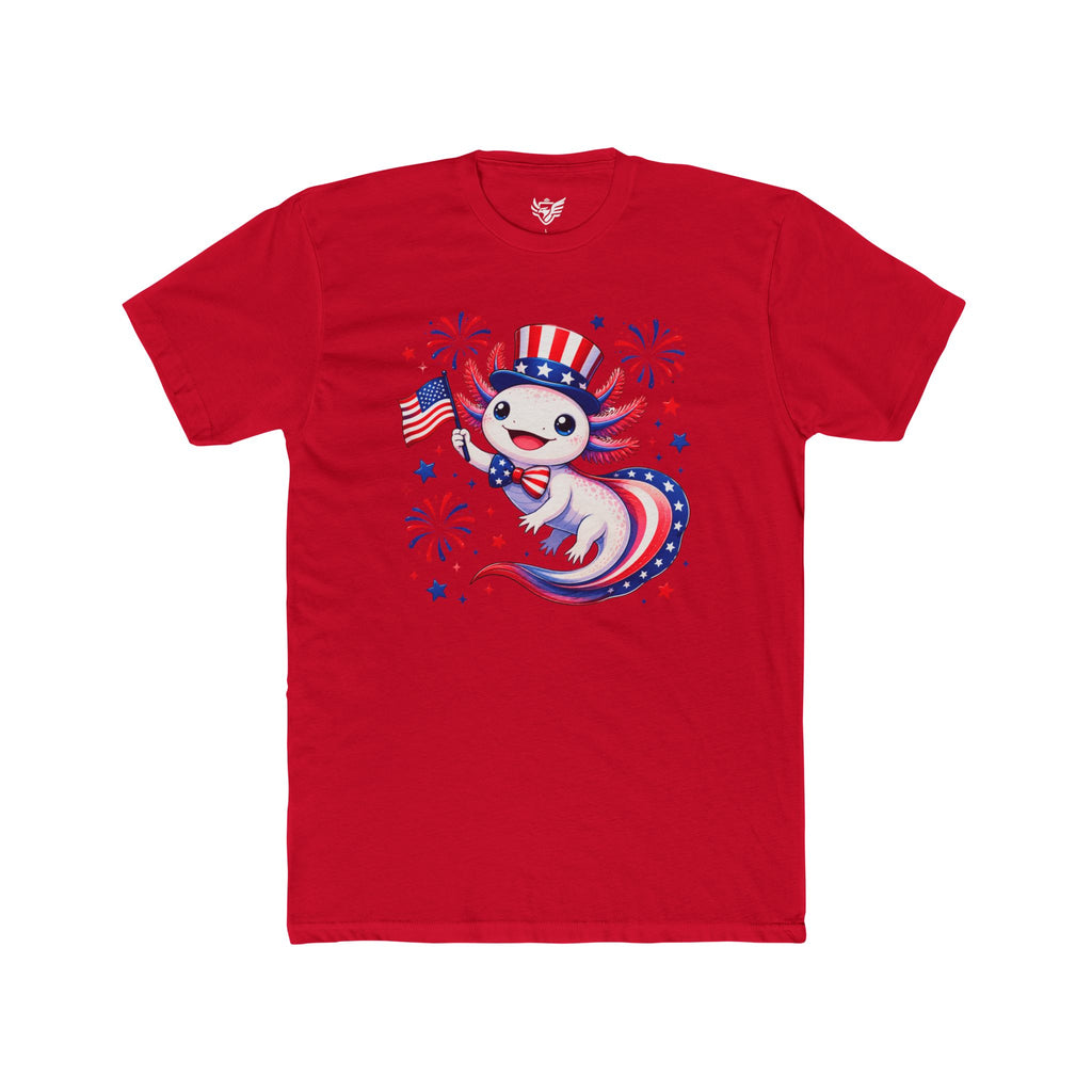 Patriotic Axolotl Cotton Crew Tee