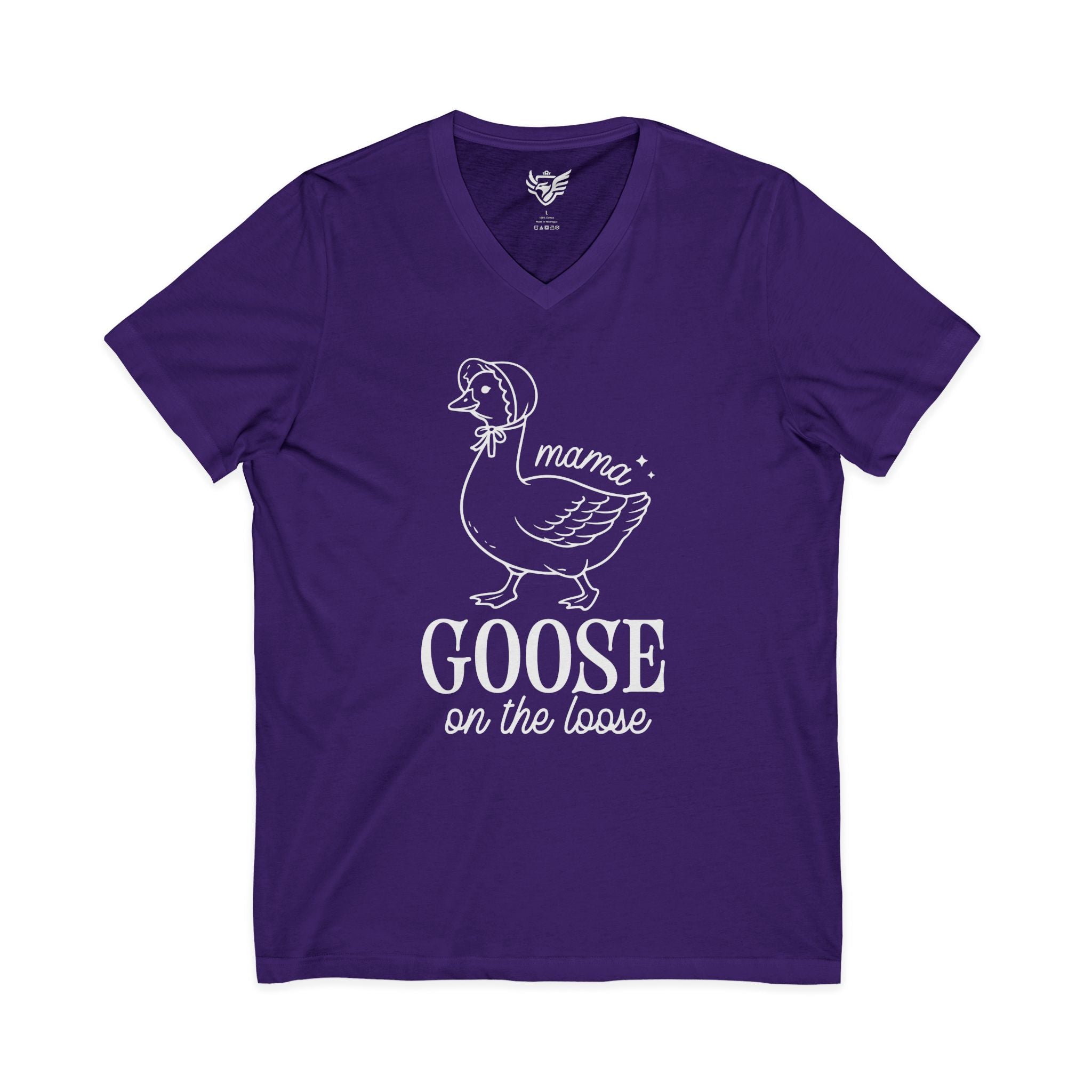 Mama Goose on the Loose Jersey Short Sleeve V-Neck Tee