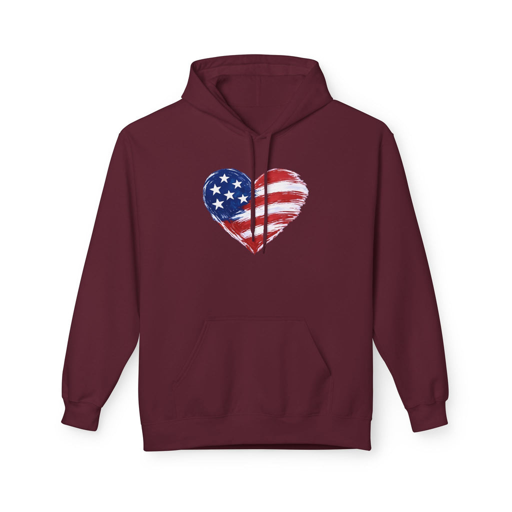 Heart Flag Midweight Softstyle Fleece Hoodie