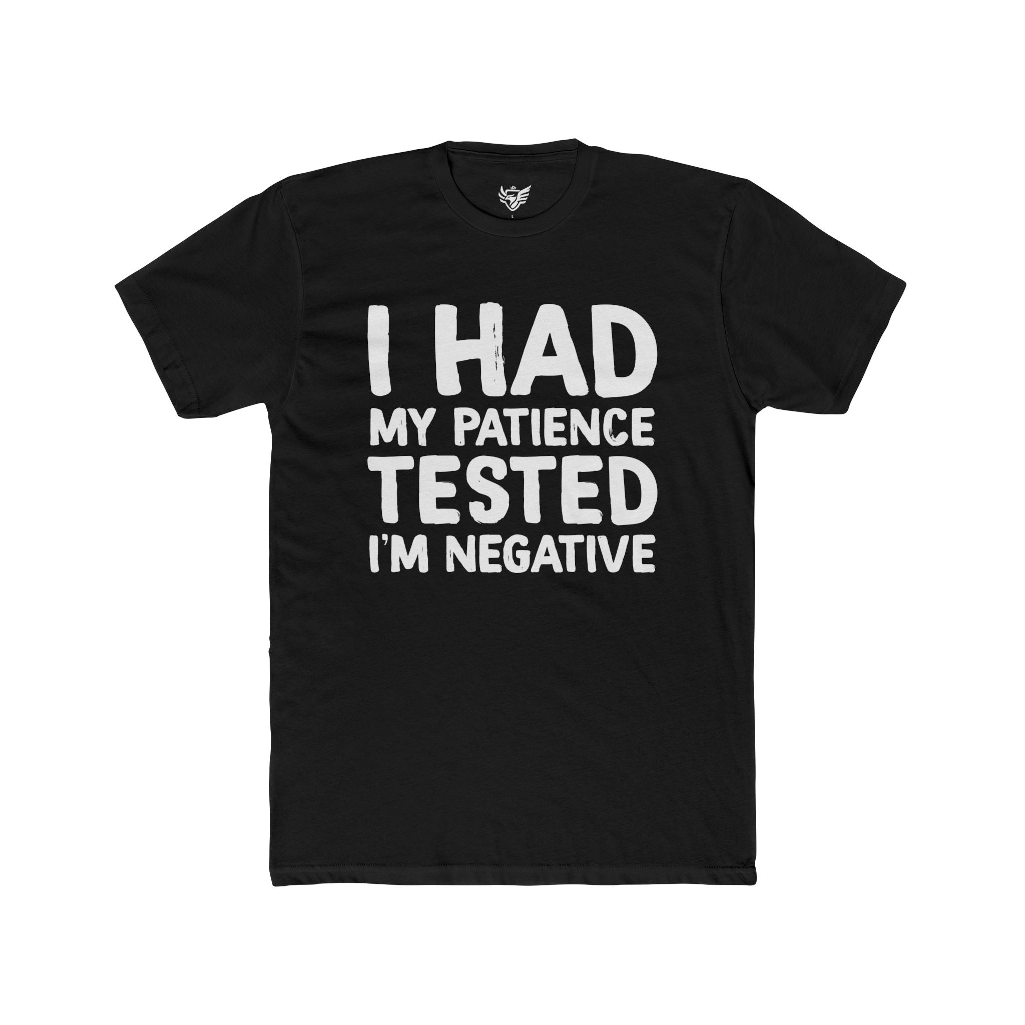Negative For Patience Cotton Crew Tee