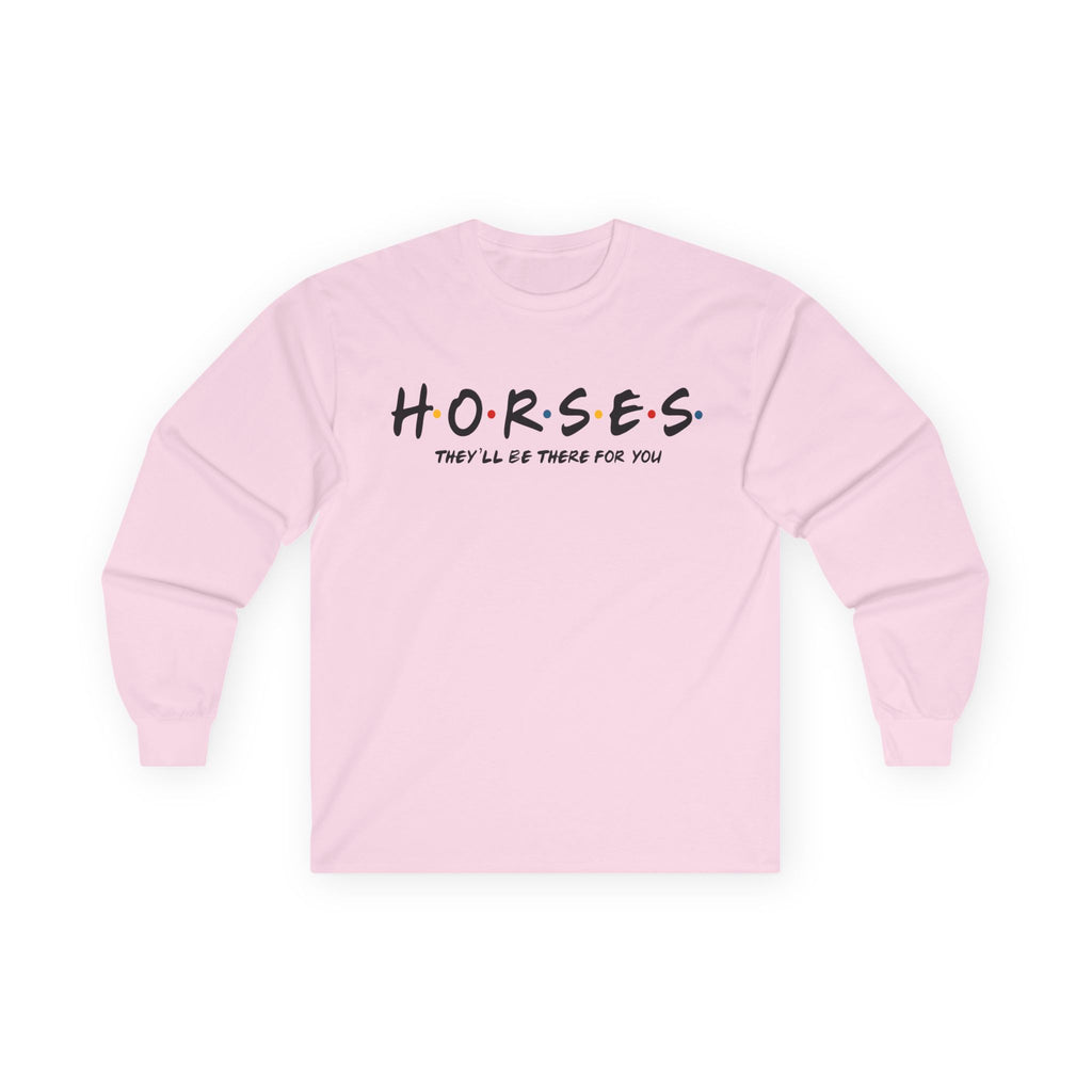 Horses, Friends Theme Cotton Long Sleeve Tee