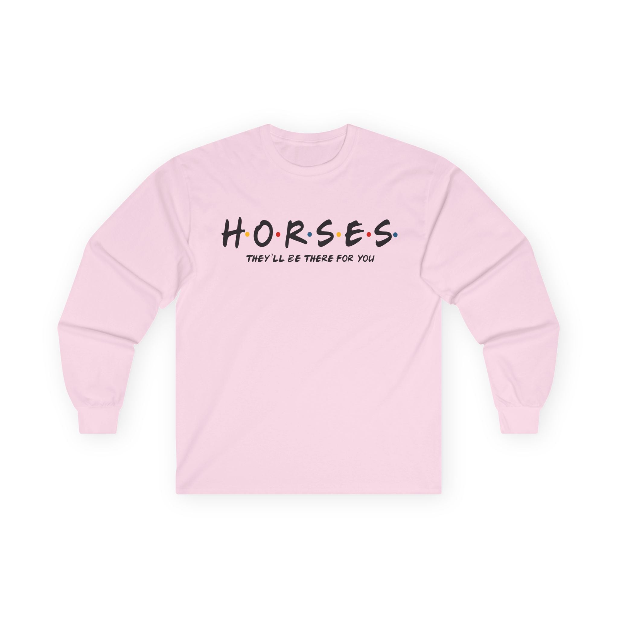 Horses, Friends Theme Cotton Long Sleeve Tee