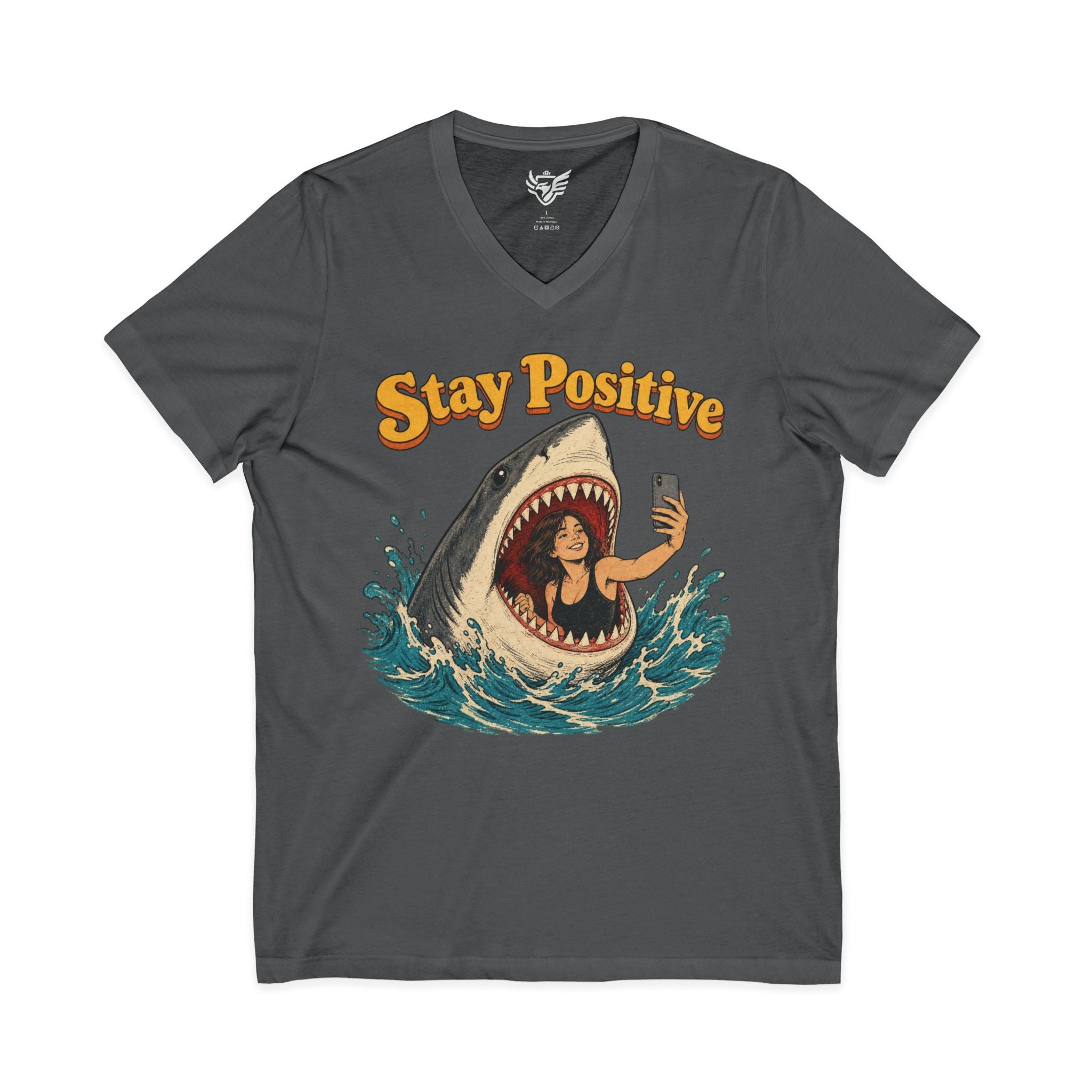 Stay Positive Jersey Short Sleeve V-Neck Tee
