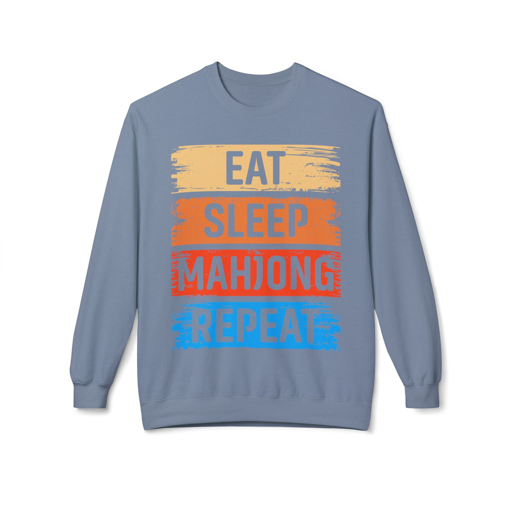 Eat Sleep Mahjong Repeat Midweight Softstyle Fleece Crewneck Sweatshirt