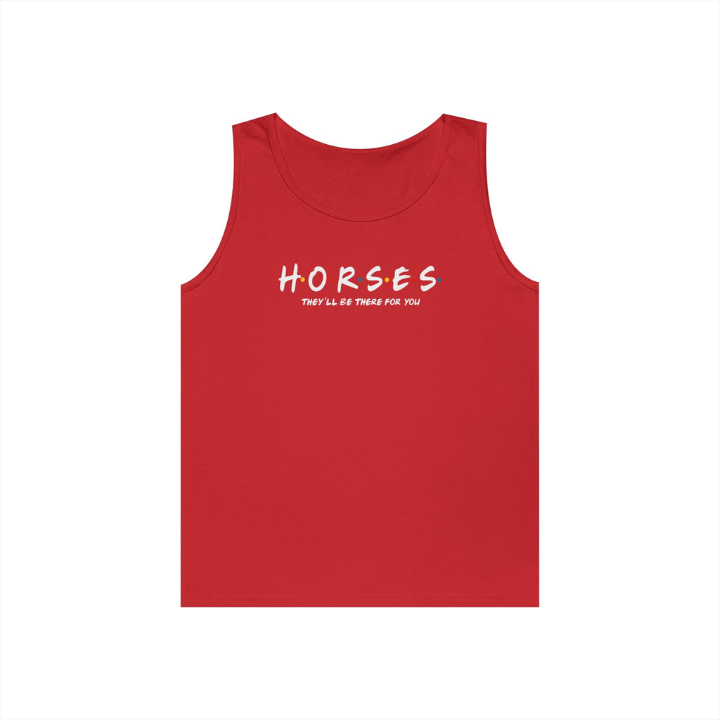 Horses, Friends Theme Heavy Cotton Tank Top