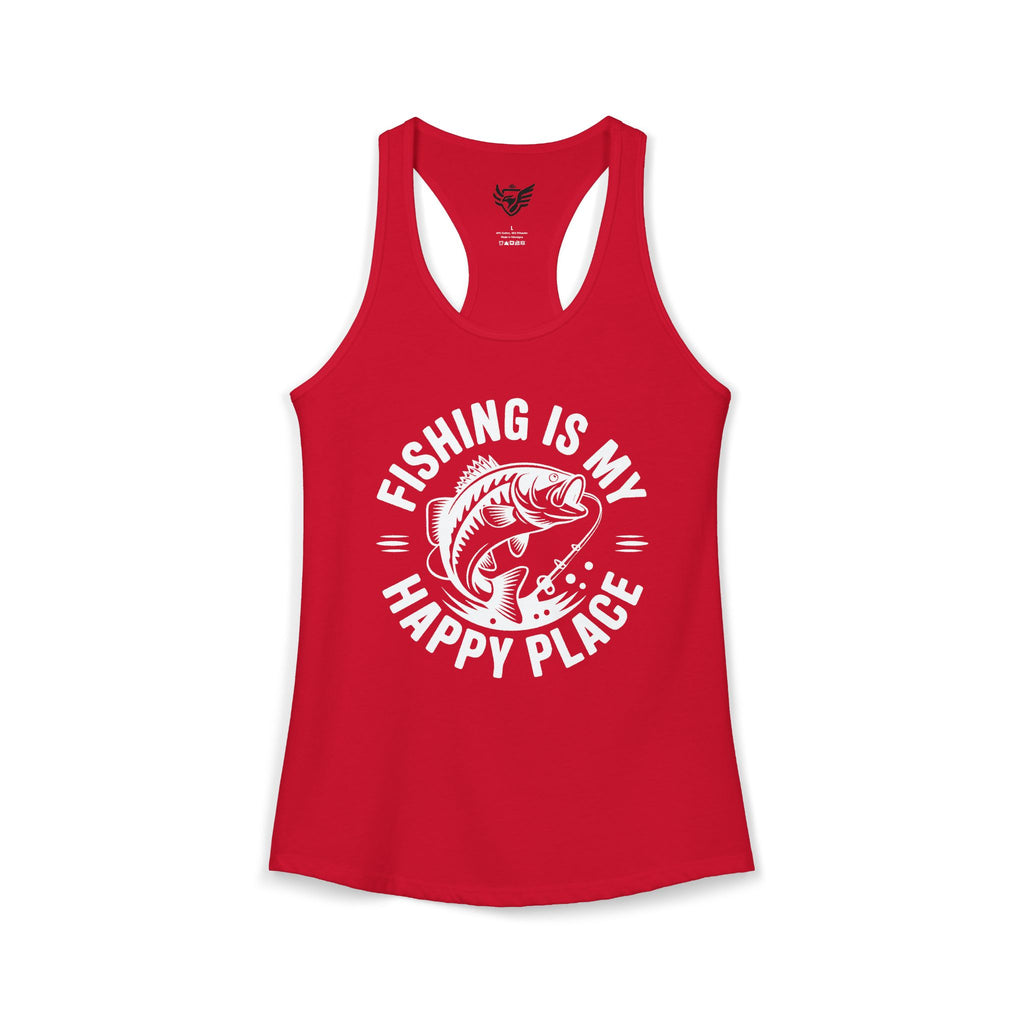 Fishing Is My Happy Place Ideal Racerback Tank