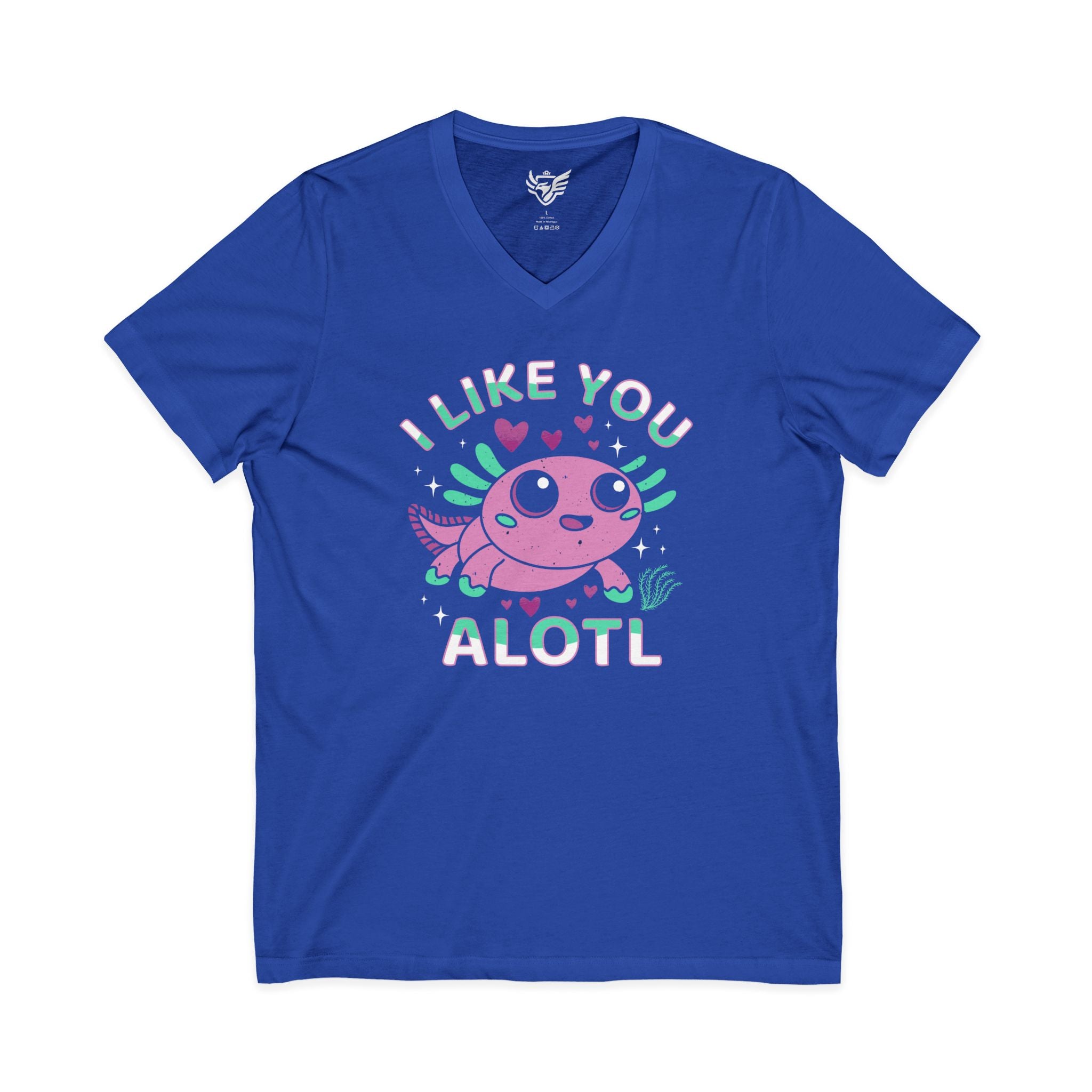 I Like You Alotl Jersey Short Sleeve V-Neck Tee