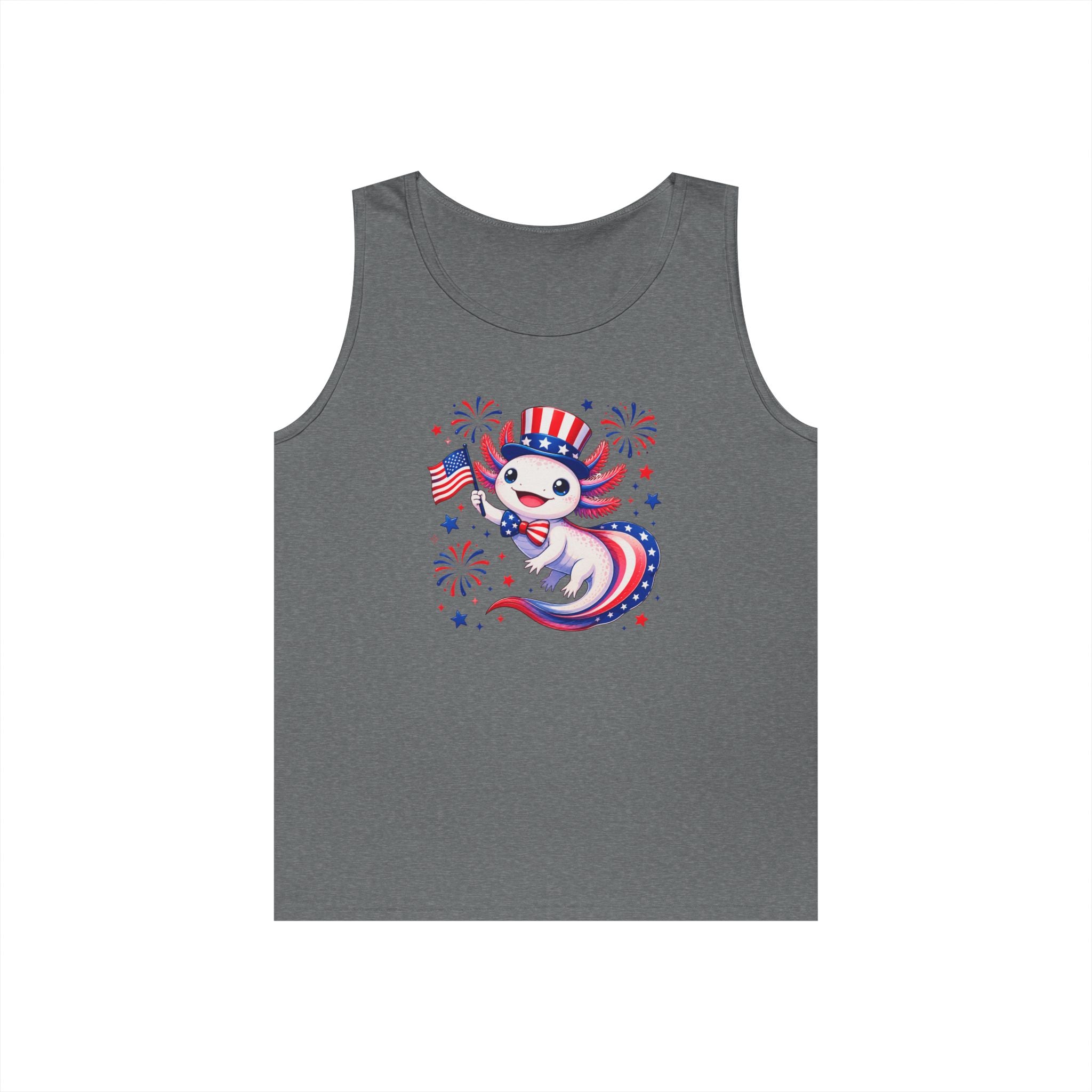 Patriotic Axolotl Heavy Cotton Tank Top