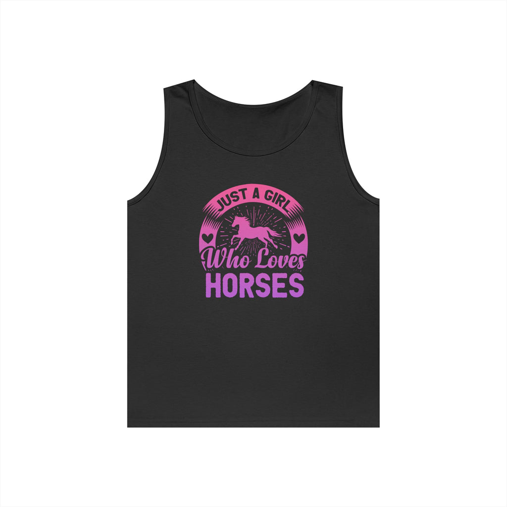 Just a Girl Who Loves Horses Heavy Cotton Tank Top