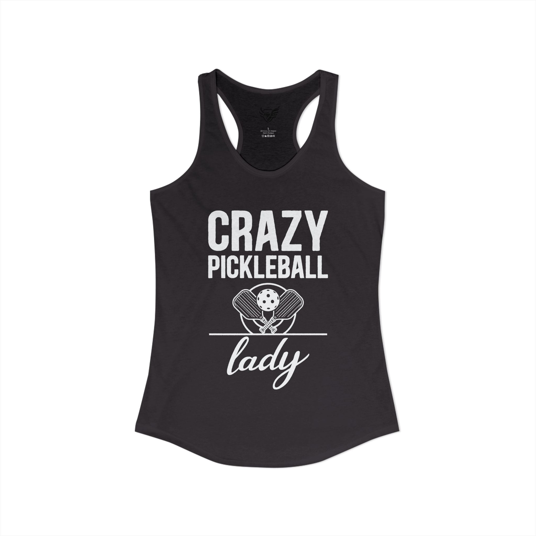 Crazy Pickleball Lady Ideal Racerback Tank