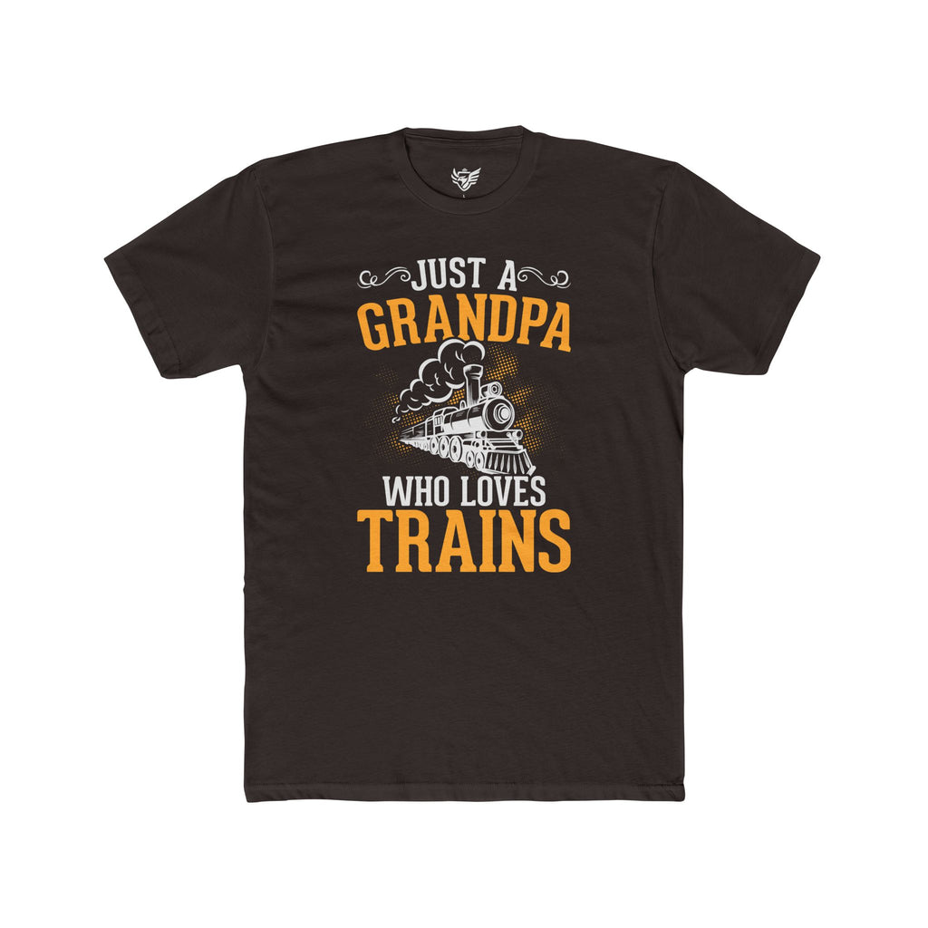 Train Lover Grandpa Cotton Crew Tee