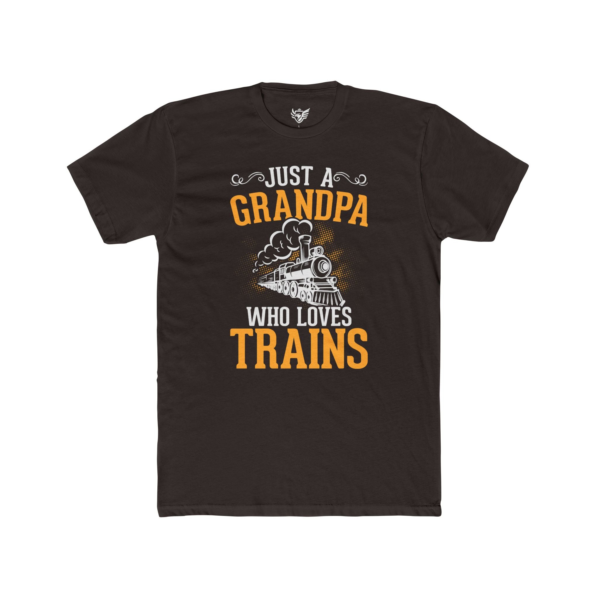 Train Lover Grandpa Cotton Crew Tee