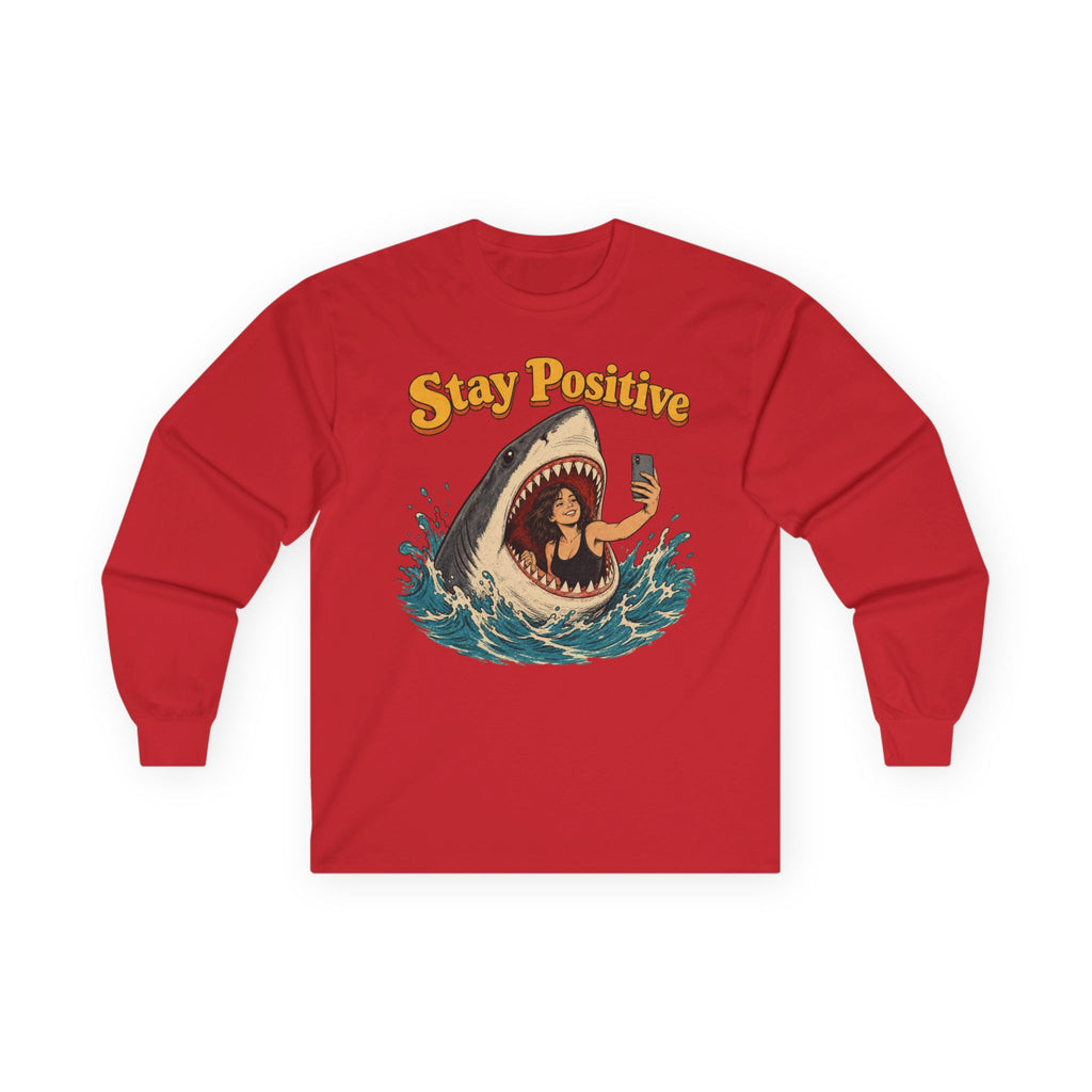 Stay Positive Cotton Long Sleeve Tee