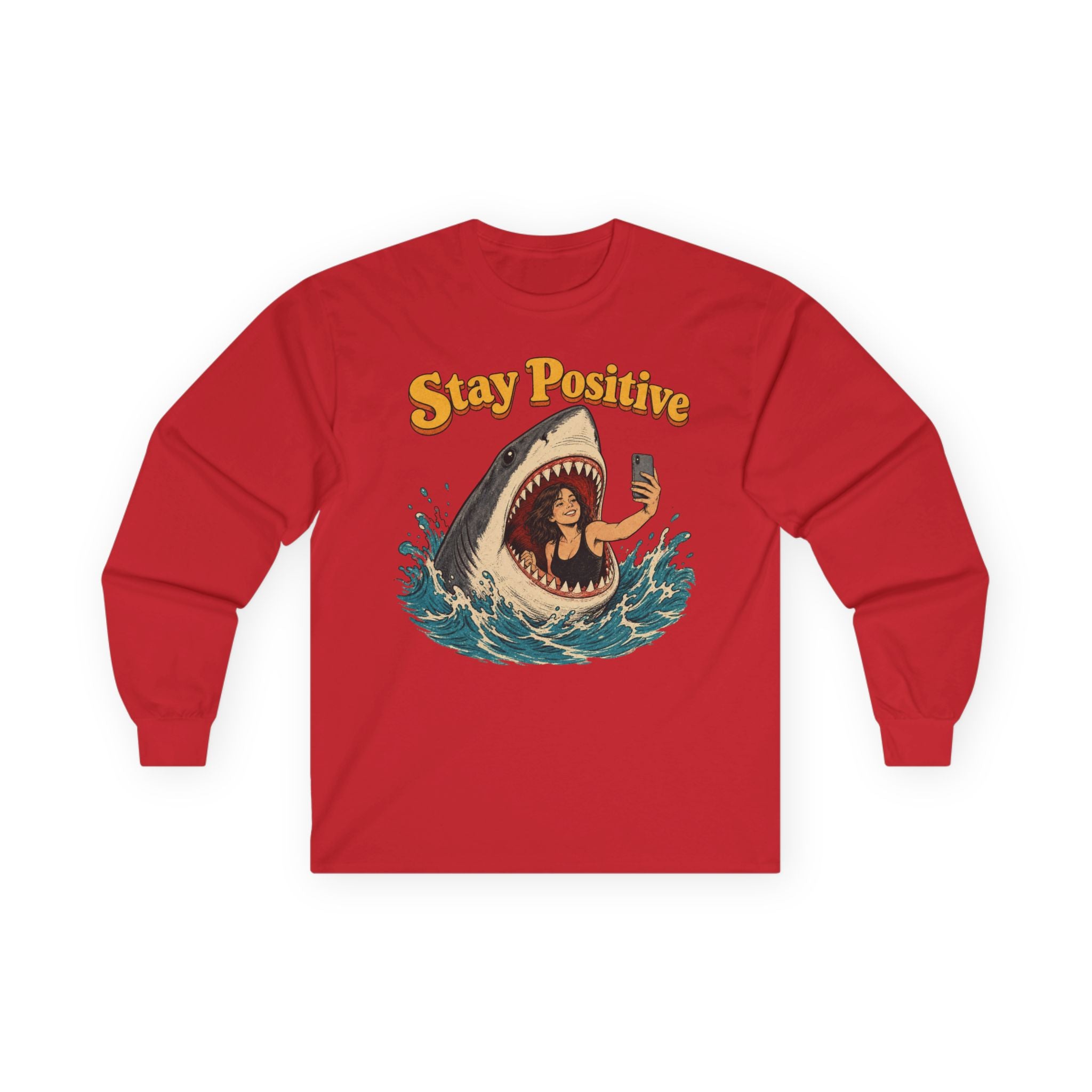 Stay Positive Cotton Long Sleeve Tee