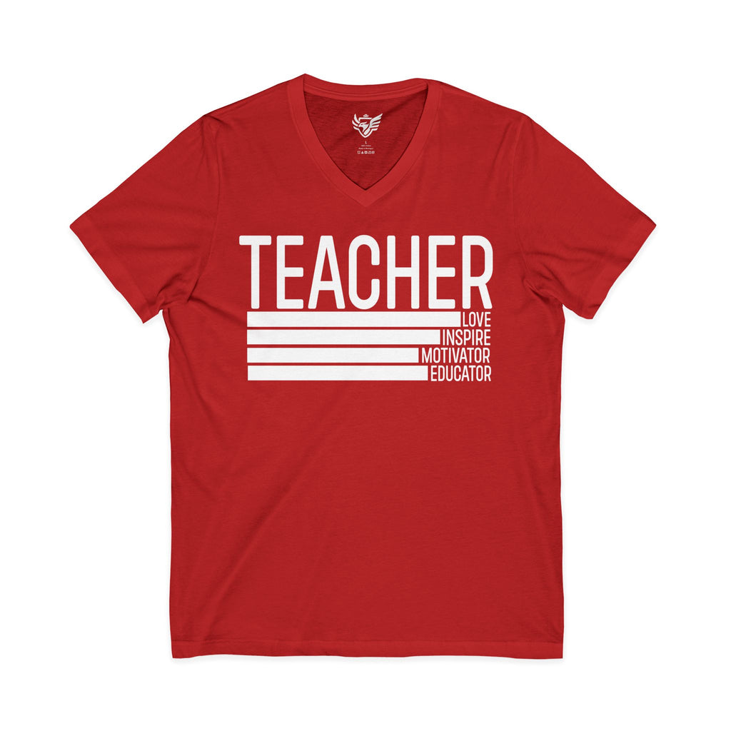 Teacher Jersey Short Sleeve V-Neck Tee
