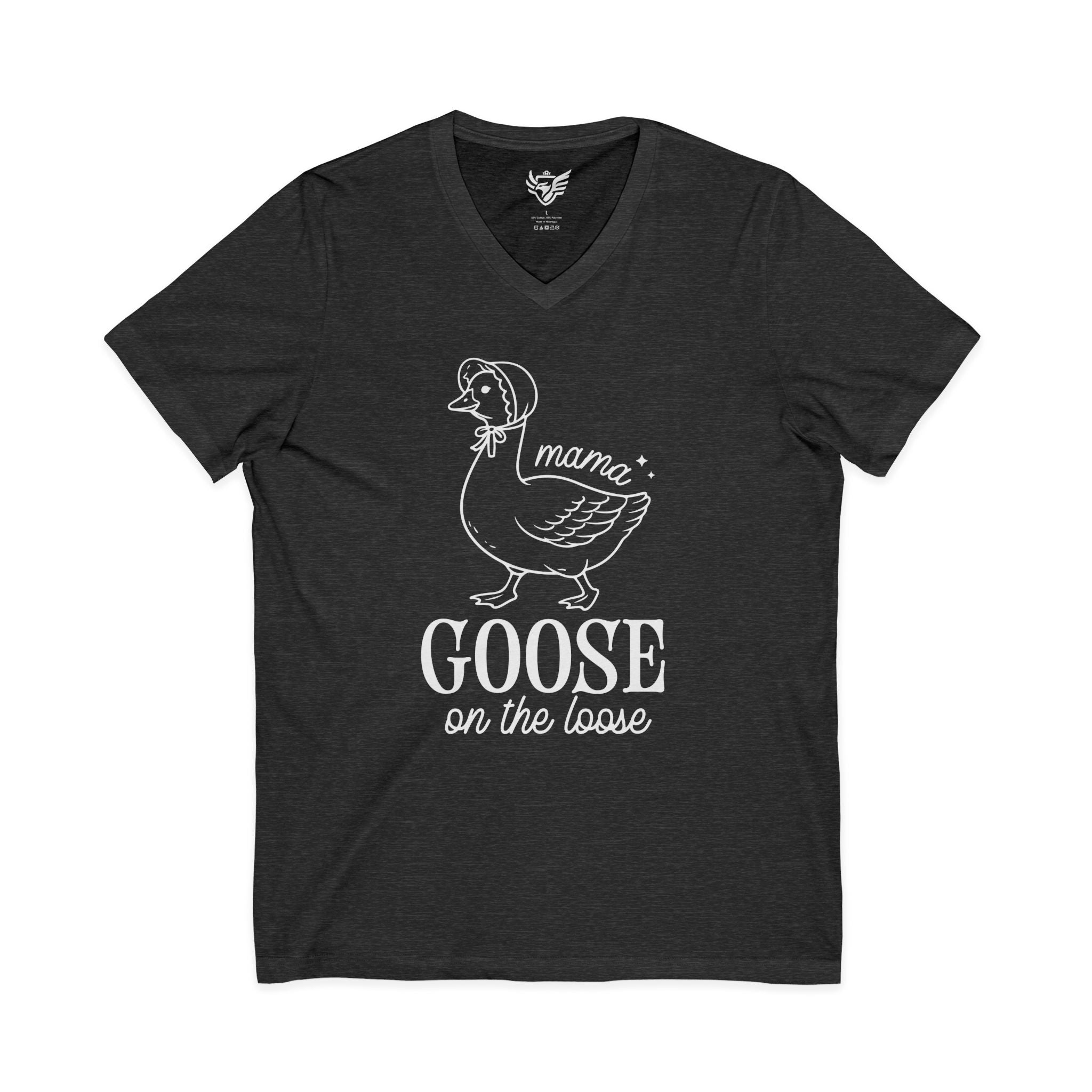 Mama Goose on the Loose Jersey Short Sleeve V-Neck Tee