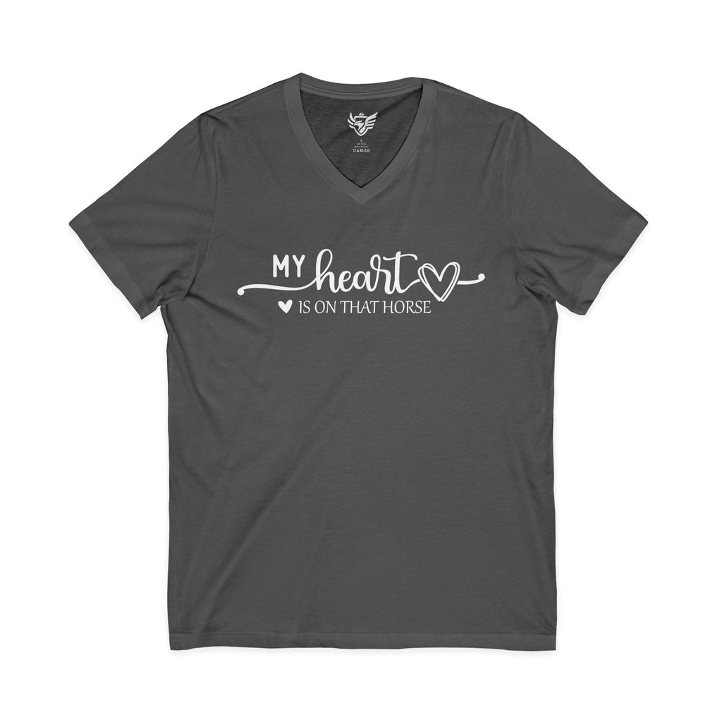 Heart on Horse Jersey Short Sleeve V-Neck Tee