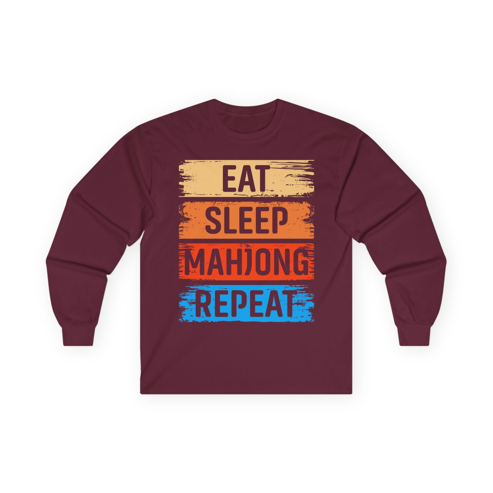 Eat Sleep Mahjong Repeat Cotton Long Sleeve Tee