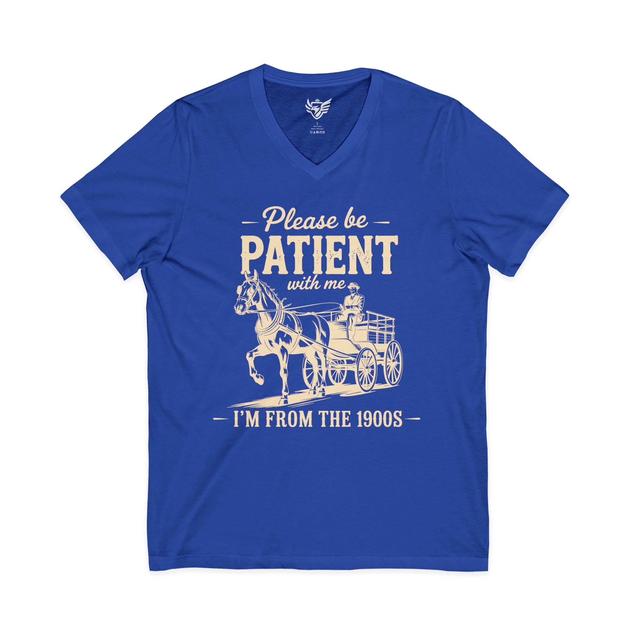 Please Be Patient With Me I'm From the 1900s Jersey Short Sleeve V-Neck Tee