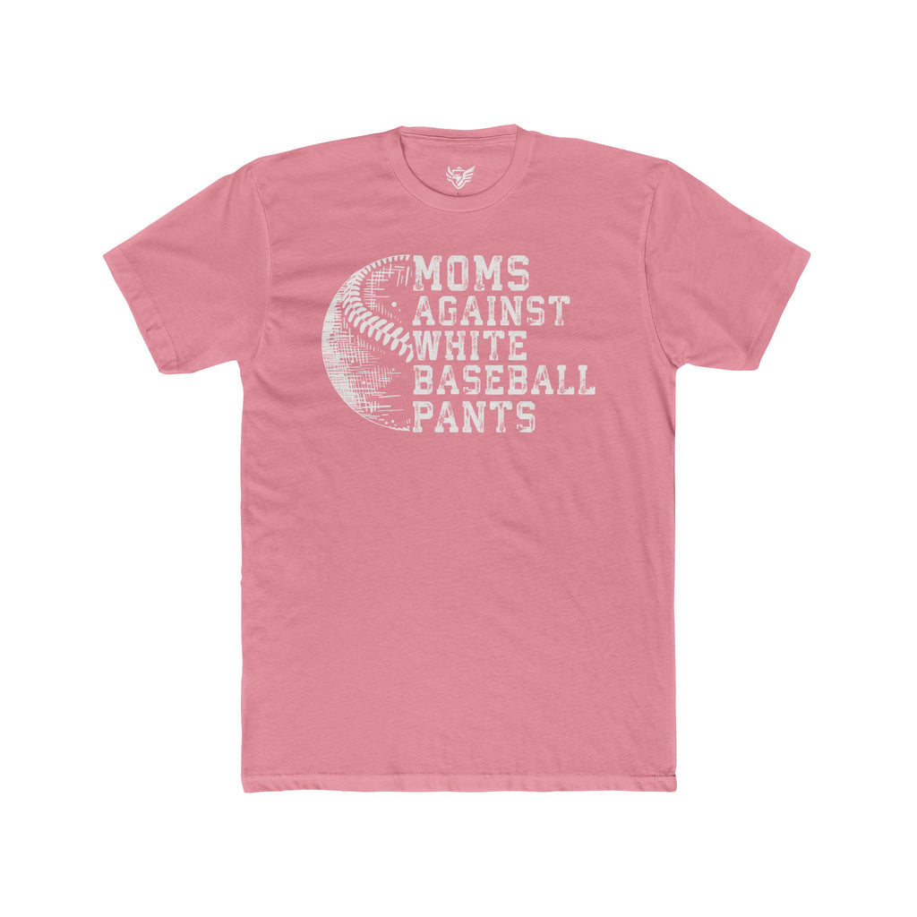 Mom's Against White Baseball Pants Cotton Crew Tee