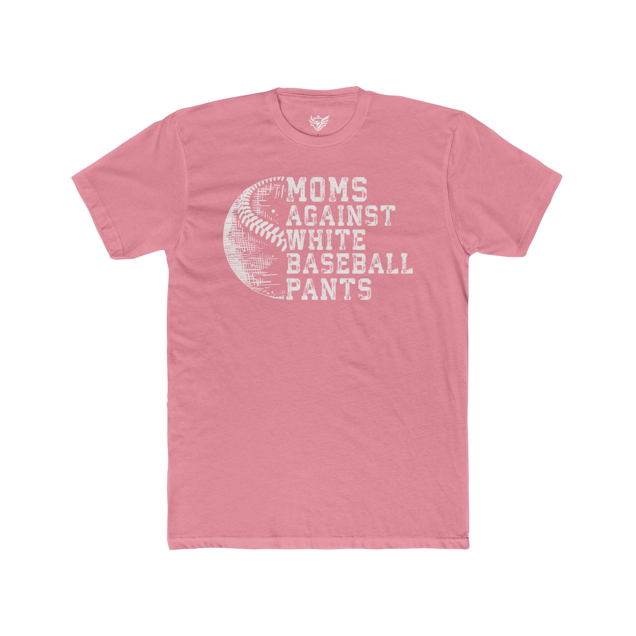 Mom's Against White Baseball Pants Cotton Crew Tee