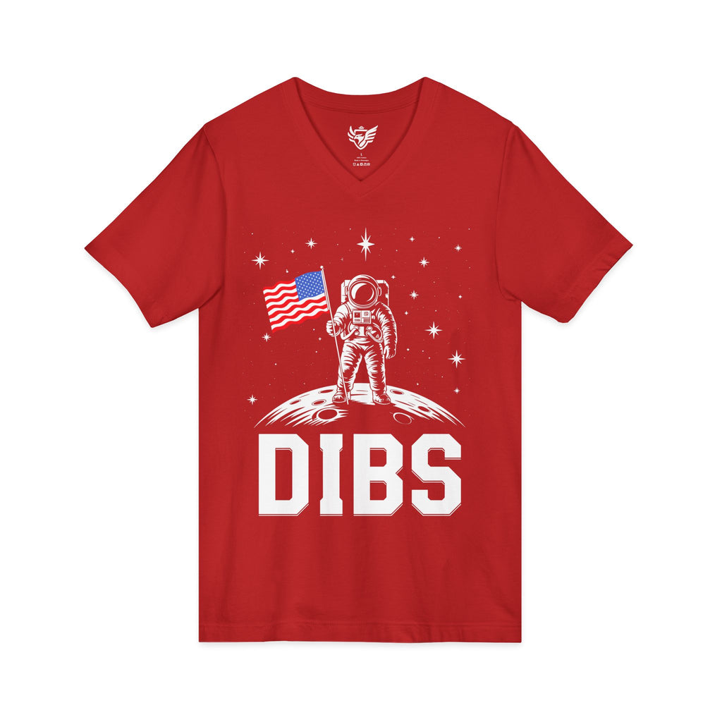 DIBS on the Moon Jersey Short Sleeve V-Neck Tee