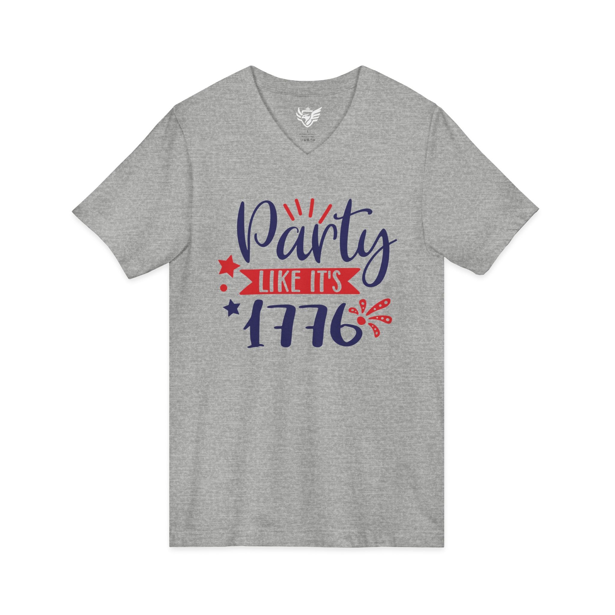 Party Like It's 1776 Jersey Short Sleeve V-Neck Tee