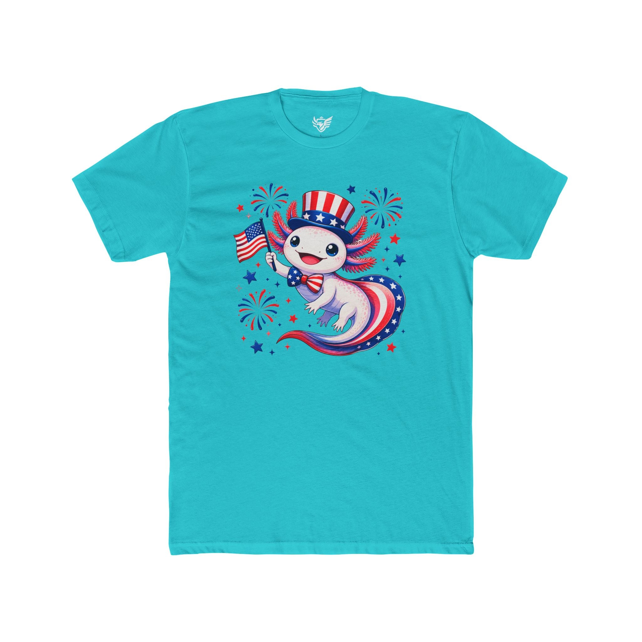 Patriotic Axolotl Cotton Crew Tee