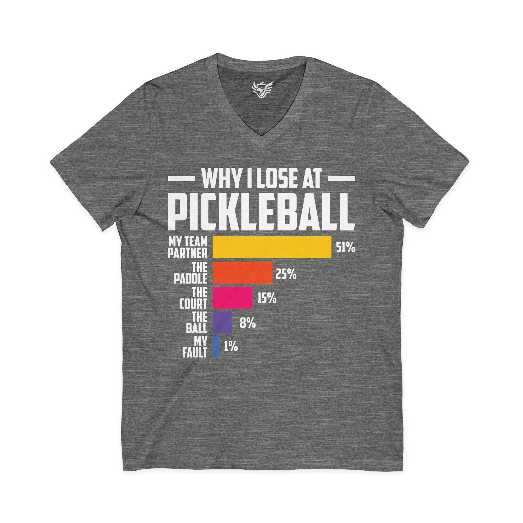 Why I Lose at Pickleball Jersey Short Sleeve V-Neck Tee