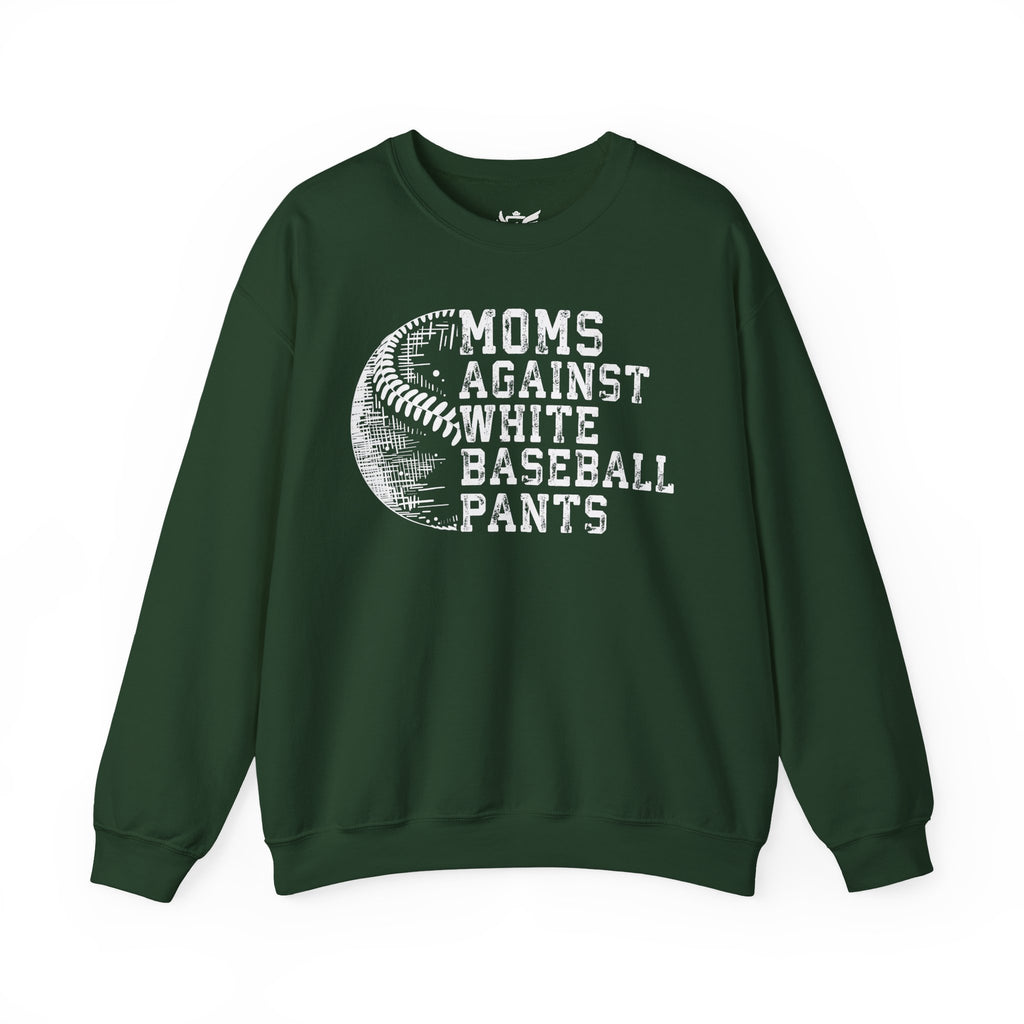 Mom's Against White Baseball Pants Heavy Blend™ Crewneck Sweatshirt