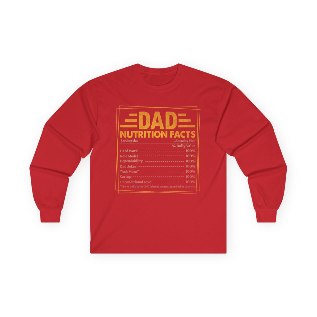 Dad Nutrition Facts Cotton Long Sleeve Tee
