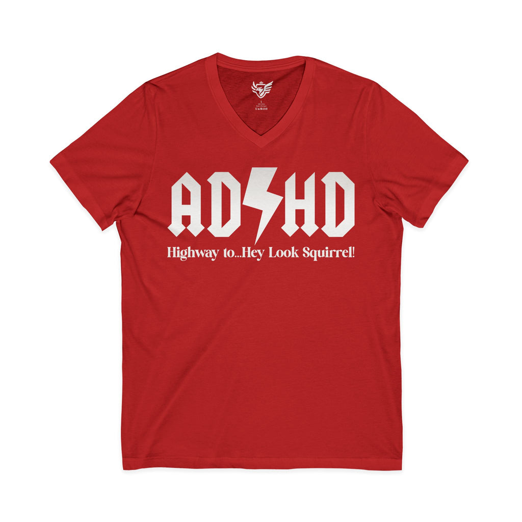 ADHD Highway to... Jersey Short Sleeve V-Neck Tee