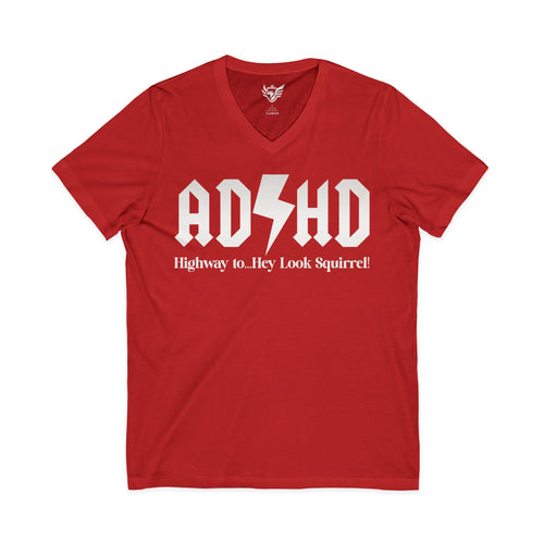 ADHD Highway to... Jersey Short Sleeve V-Neck Tee