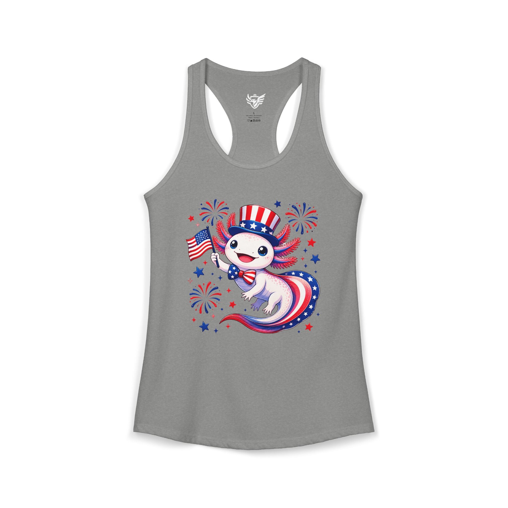 Patriotic Axolotl Ideal Racerback Tank