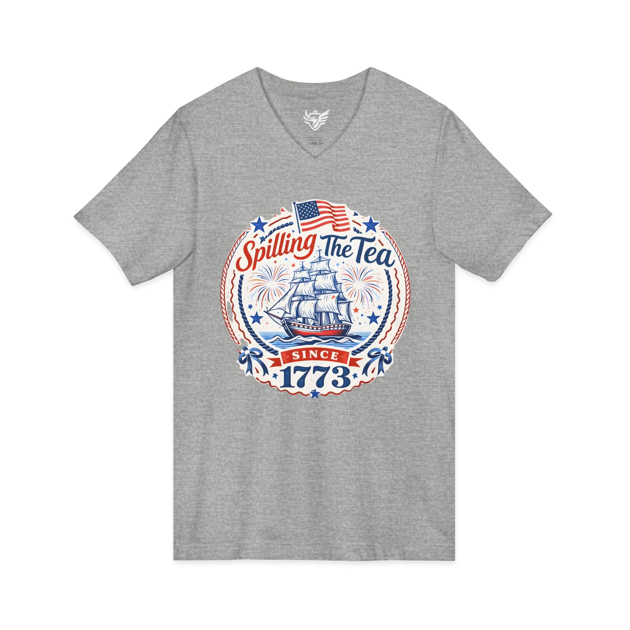 Spilling The Tea Jersey Short Sleeve V-Neck Tee