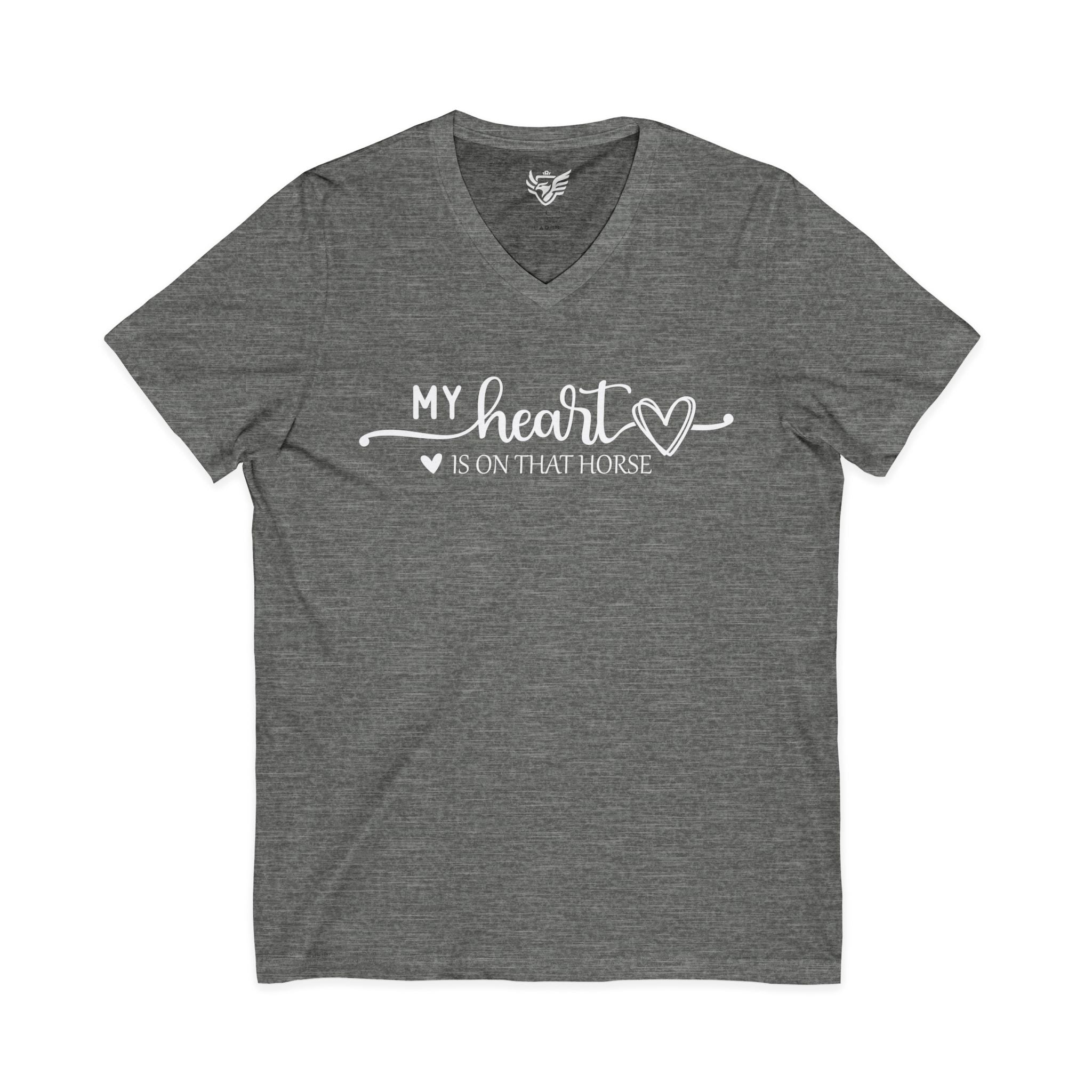 Heart on Horse Jersey Short Sleeve V-Neck Tee