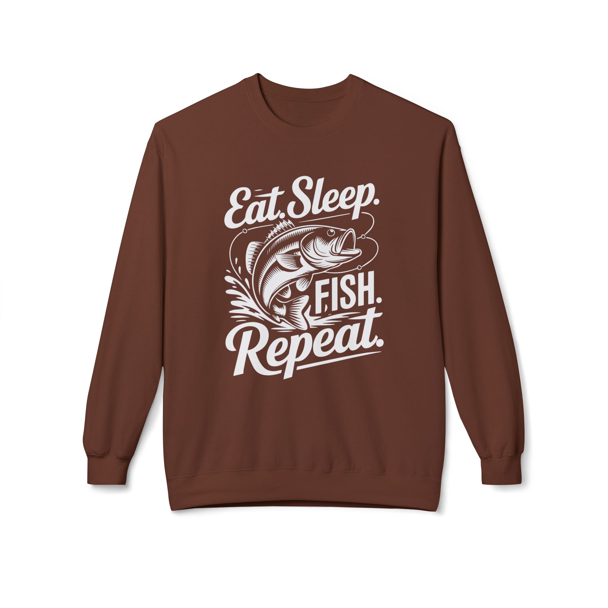 Eat Sleep Fish Repeat Midweight Softstyle Fleece Crewneck Sweatshirt