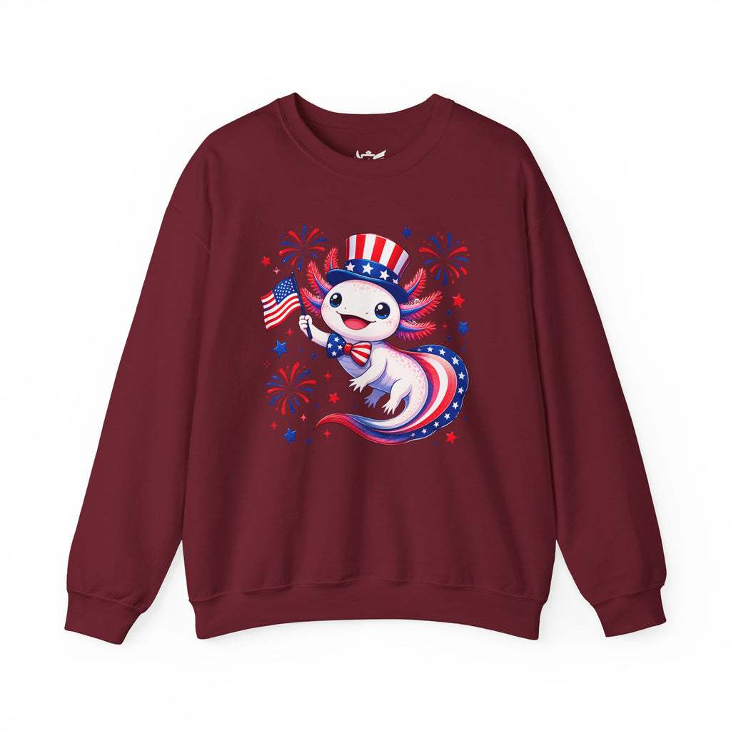Patriotic Axolotl Heavy Blend™ Crewneck Sweatshirt
